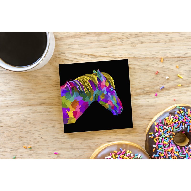 Tech Ceramic Coaster - 10cm  -  Horse (14)