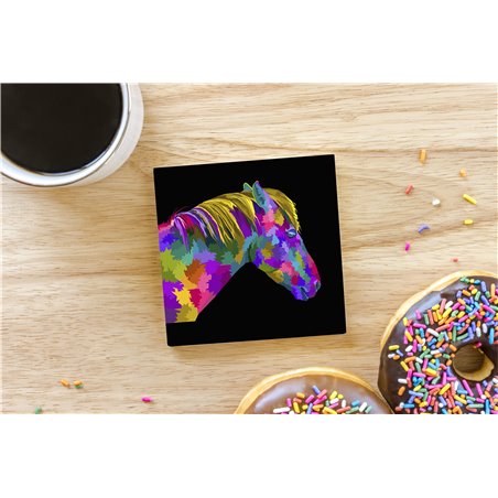 Tech Ceramic Coaster - 10cm  -  Horse (14)