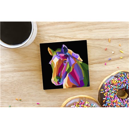 Tech Ceramic Coaster - 10cm  -  Horse (15)