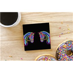 Tech Ceramic Coaster - 10cm  -  Horse (18)
