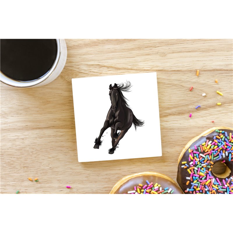 Tech Ceramic Coaster - 10cm  -  Horse (20)