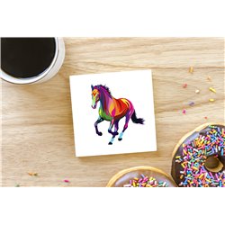 Tech Ceramic Coaster - 10cm  -  Horse (21)
