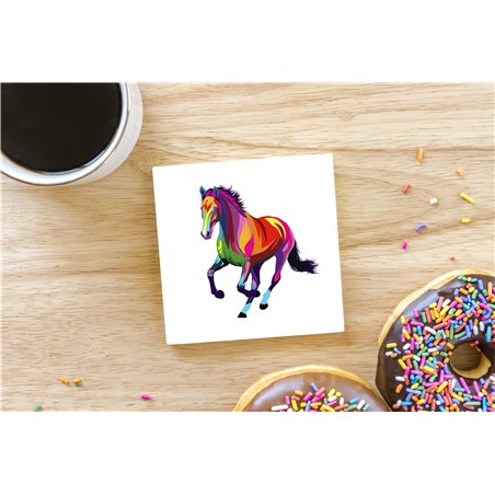 Tech Ceramic Coaster - 10cm  -  Horse (21)