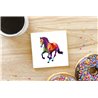 Tech Ceramic Coaster - 10cm  -  Horse (21)