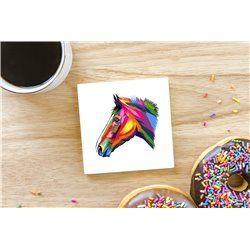 Tech Ceramic Coaster - 10cm  -  Horse (22)