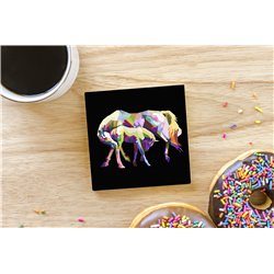Tech Ceramic Coaster - 10cm  -  Horse (25)