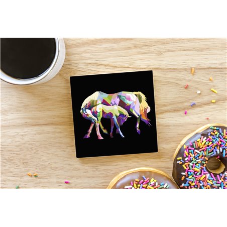 Tech Ceramic Coaster - 10cm  -  Horse (25)