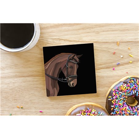 Tech Ceramic Coaster - 10cm  -  Horse (26)