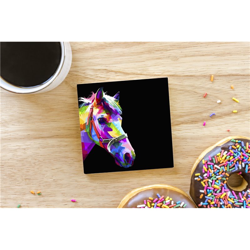 Tech Ceramic Coaster - 10cm  -  Horse (27)