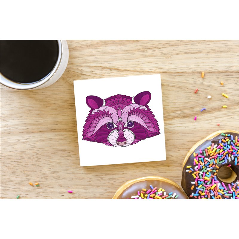 Tech Ceramic Coaster - 10cm  -  Raccoon (1)