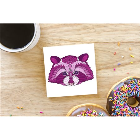 Tech Ceramic Coaster - 10cm  -  Raccoon (1)