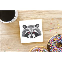 Tech Ceramic Coaster - 10cm  -  Raccoon (2)