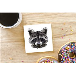 Tech Ceramic Coaster - 10cm  -  Raccoon (3)