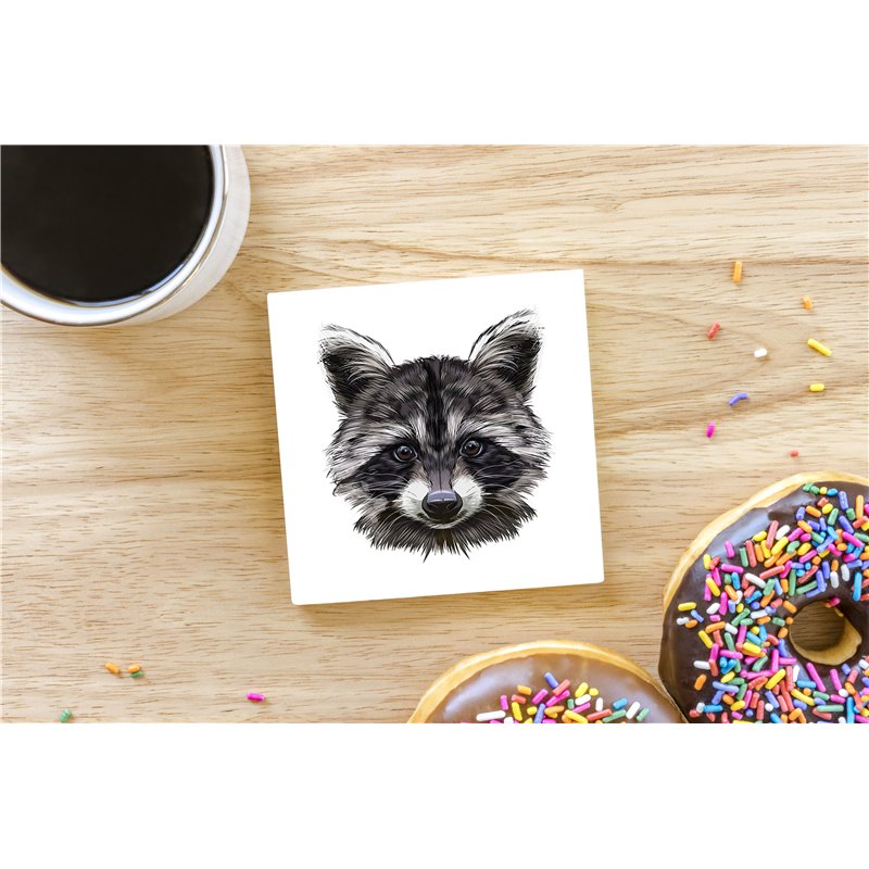 Tech Ceramic Coaster - 10cm  -  Raccoon (3)