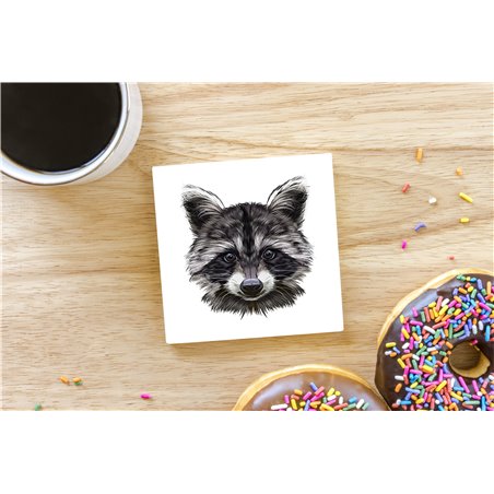 Tech Ceramic Coaster - 10cm  -  Raccoon (3)