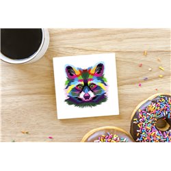 Tech Ceramic Coaster - 10cm  -  Raccoon (4)