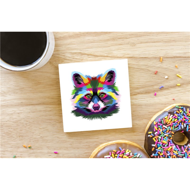 Tech Ceramic Coaster - 10cm  -  Raccoon (4)