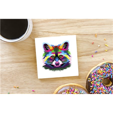 Tech Ceramic Coaster - 10cm  -  Raccoon (4)