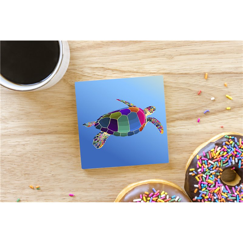 Tech Ceramic Coaster - 10cm  -  Sea (1)