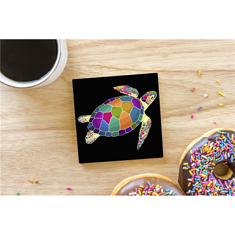 Tech Ceramic Coaster - 10cm  -  Sea (2)