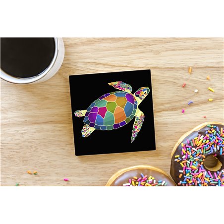 Tech Ceramic Coaster - 10cm  -  Sea (2)