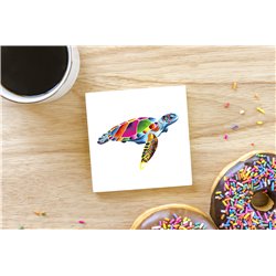 Tech Ceramic Coaster - 10cm  -  Sea (3)