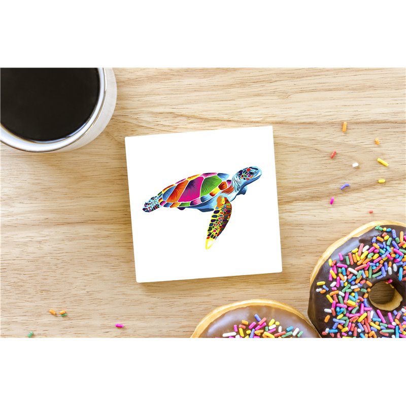 Tech Ceramic Coaster - 10cm  -  Sea (3)