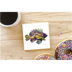 Tech Ceramic Coaster - 10cm  -  Sea (4)