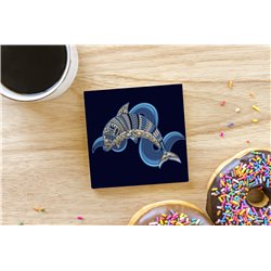 Tech Ceramic Coaster - 10cm  -  Sea (5)