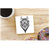Tech Ceramic Coaster - 10cm  -  Wolf (1)