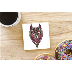 Tech Ceramic Coaster - 10cm  -  Wolf (2)