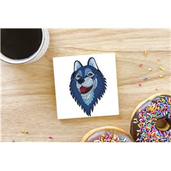 Tech Ceramic Coaster - 10cm  -  Wolf (3)