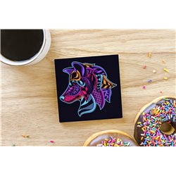 Tech Ceramic Coaster - 10cm  -  Wolf (4)