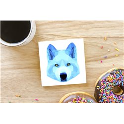 Tech Ceramic Coaster - 10cm  -  Wolf (5)