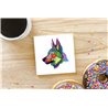 Tech Ceramic Coaster - 10cm  -  Wolf (6)