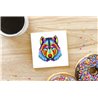 Tech Ceramic Coaster - 10cm  -  Wolf (7)