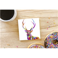 Tech Ceramic Coaster - 10cm  -  Wood ( 1)