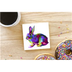 Tech Ceramic Coaster - 10cm  -  Wood ( 2)