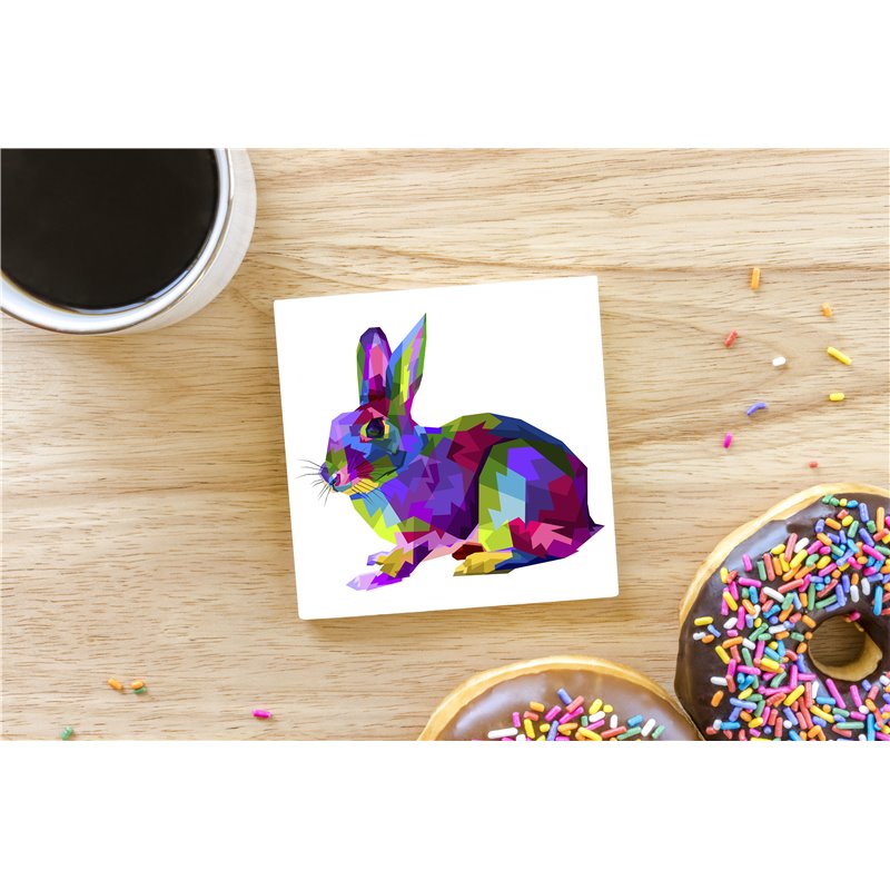 Tech Ceramic Coaster - 10cm  -  Wood ( 2)