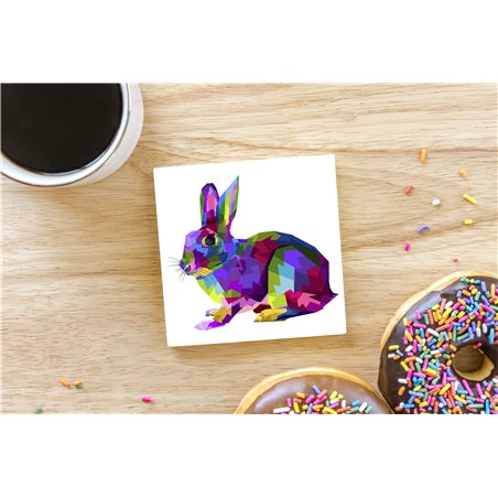 Tech Ceramic Coaster - 10cm  -  Wood ( 2)