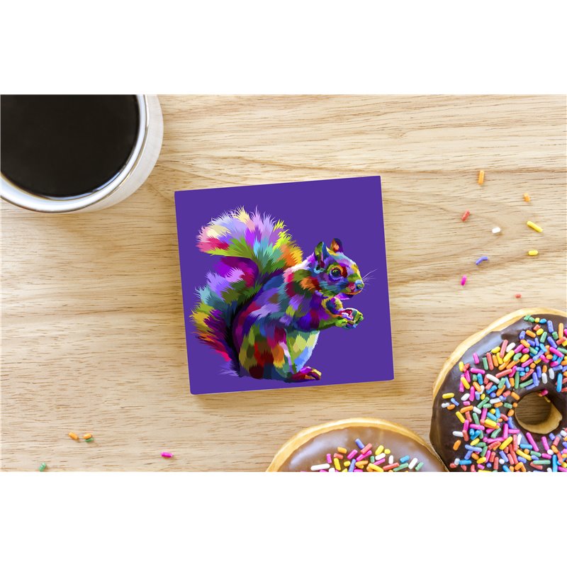 Tech Ceramic Coaster - 10cm  -  Wood ( 3)