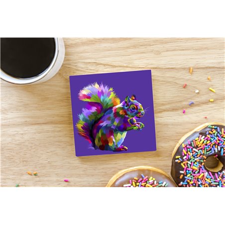 Tech Ceramic Coaster - 10cm  -  Wood ( 3)