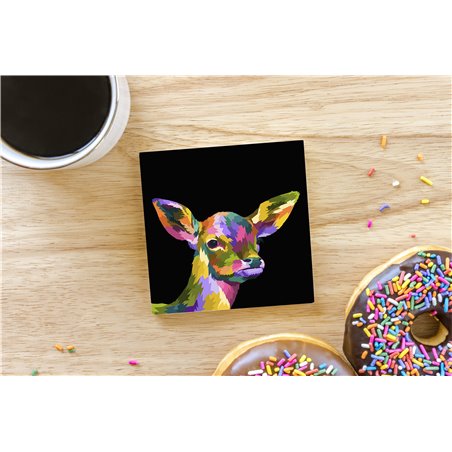 Tech Ceramic Coaster - 10cm  -  Wood ( 9)