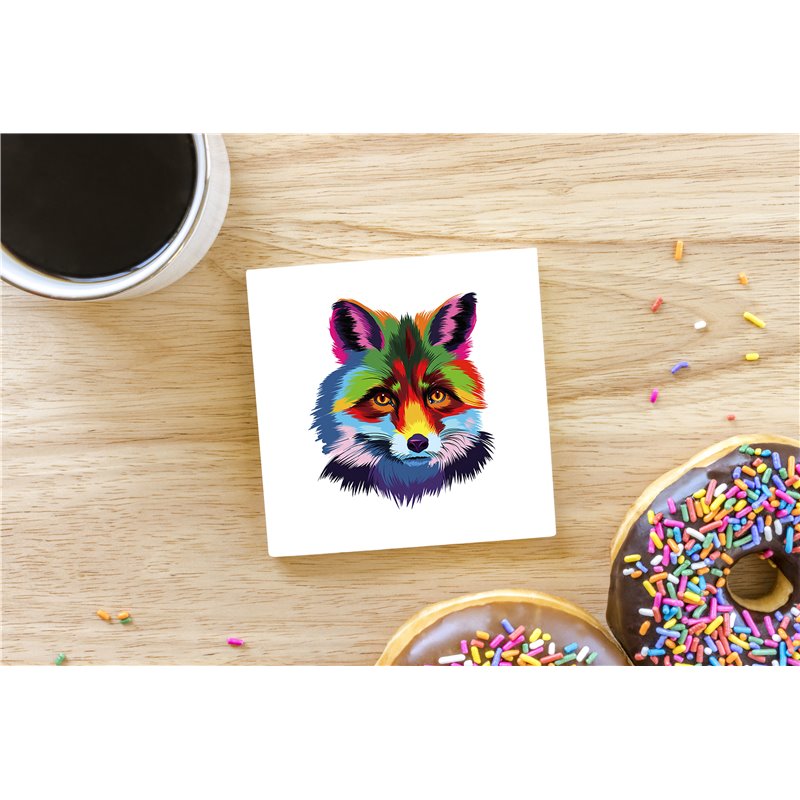 Tech Ceramic Coaster - 10cm  -  Wood ( 12)