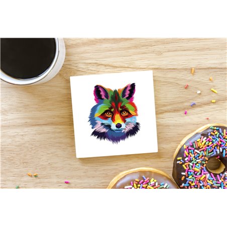 Tech Ceramic Coaster - 10cm  -  Wood ( 12)