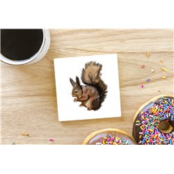 Tech Ceramic Coaster - 10cm  -  Wood ( 13)