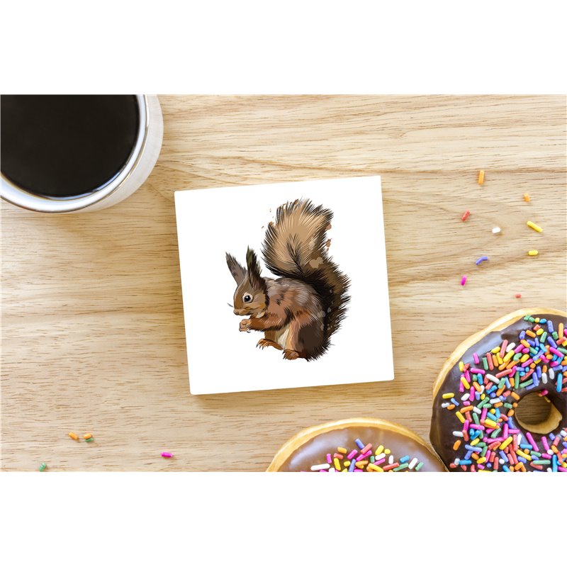 Tech Ceramic Coaster - 10cm  -  Wood ( 13)