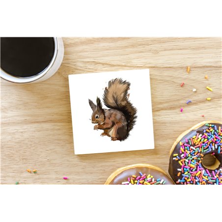 Tech Ceramic Coaster - 10cm  -  Wood ( 13)