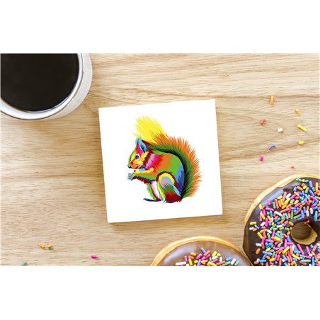 Tech Ceramic Coaster - 10cm  -  Wood ( 14)