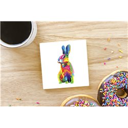 Tech Ceramic Coaster - 10cm  -  Wood ( 15)